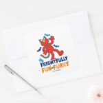 Elmo Frightfully Fun Furry Square Sticker