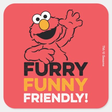 Elmo Furry Funny Friendly Square Sticker