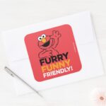 Elmo Furry Funny Friendly Square Sticker