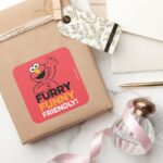 Elmo Furry Funny Friendly Square Sticker