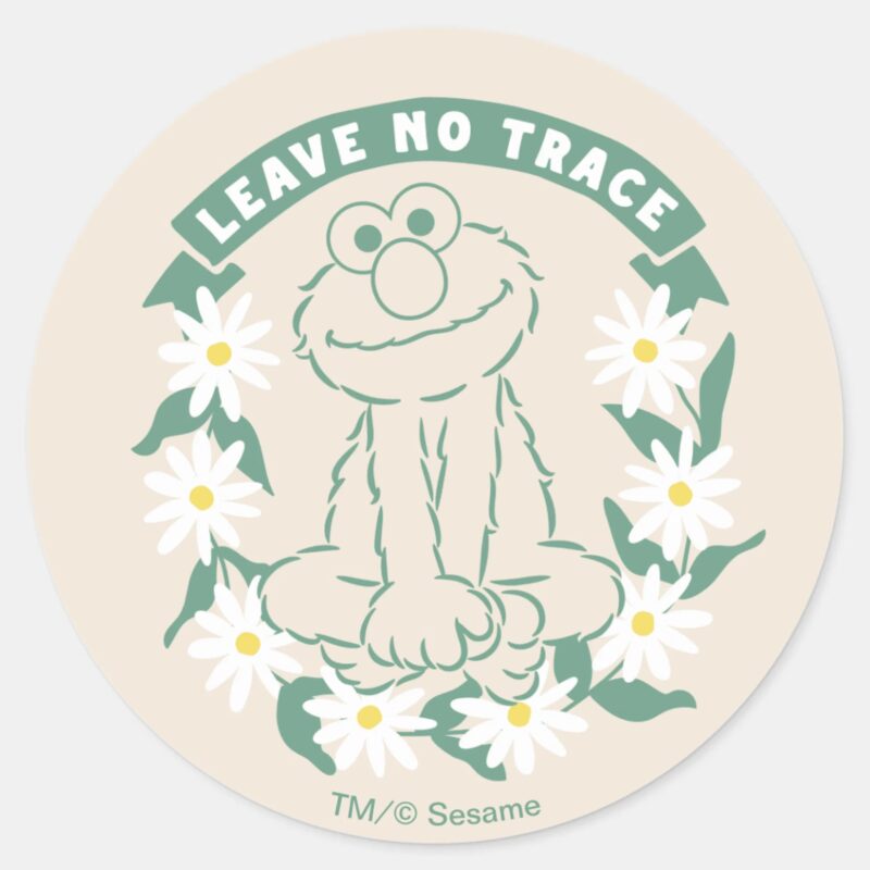 Elmo Leave No Trace Floral Graphic Classic Round Sticker