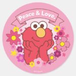 Elmo Peace Love Classic Round Sticker