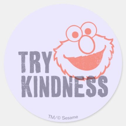 Elmo Try Kindness Classic Round Sticker