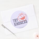 Elmo Try Kindness Classic Round Sticker