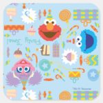 Elmo And Abby Birthday Square Sticker