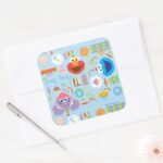 Elmo And Abby Birthday Square Sticker