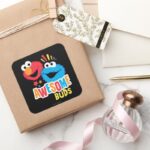Elmo And Cookie Awesome Buds Square Sticker