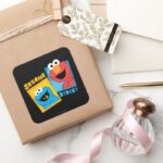 Elmo And Cookie Monster Friends Square Sticker