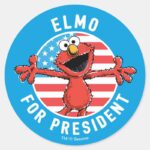 Elmo For President Flag Classic Round Sticker
