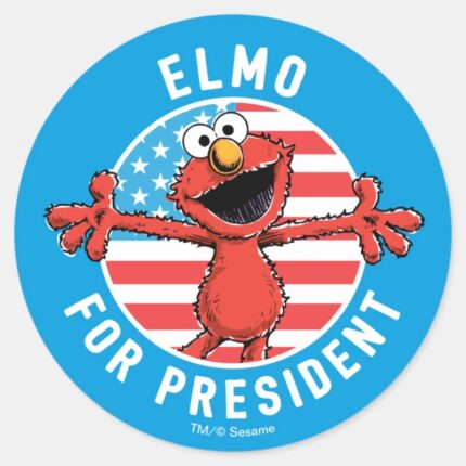 Elmo For President Flag Classic Round Sticker