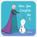Elsa Permafrosting Olaf Square Sticker