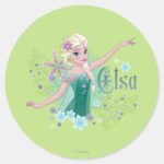 Elsa Giving From The Heart Classic Round Sticker