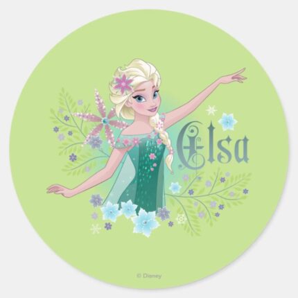 Elsa Giving From The Heart Classic Round Sticker