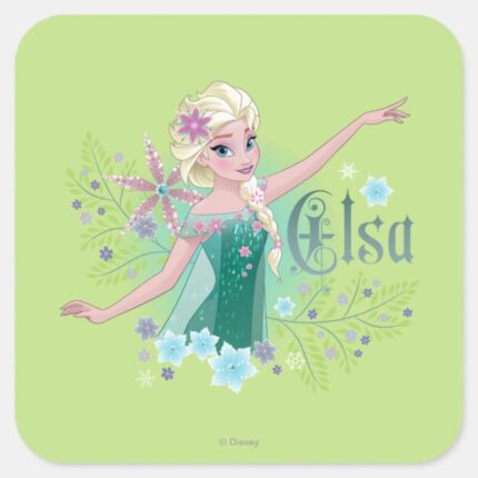 Elsa Giving From The Heart Square Sticker