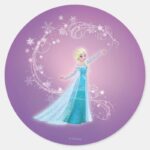 Elsa Love Thaws Love Glows Classic Round Sticker