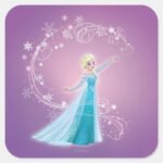 Elsa Love Thaws Love Glows Square Sticker