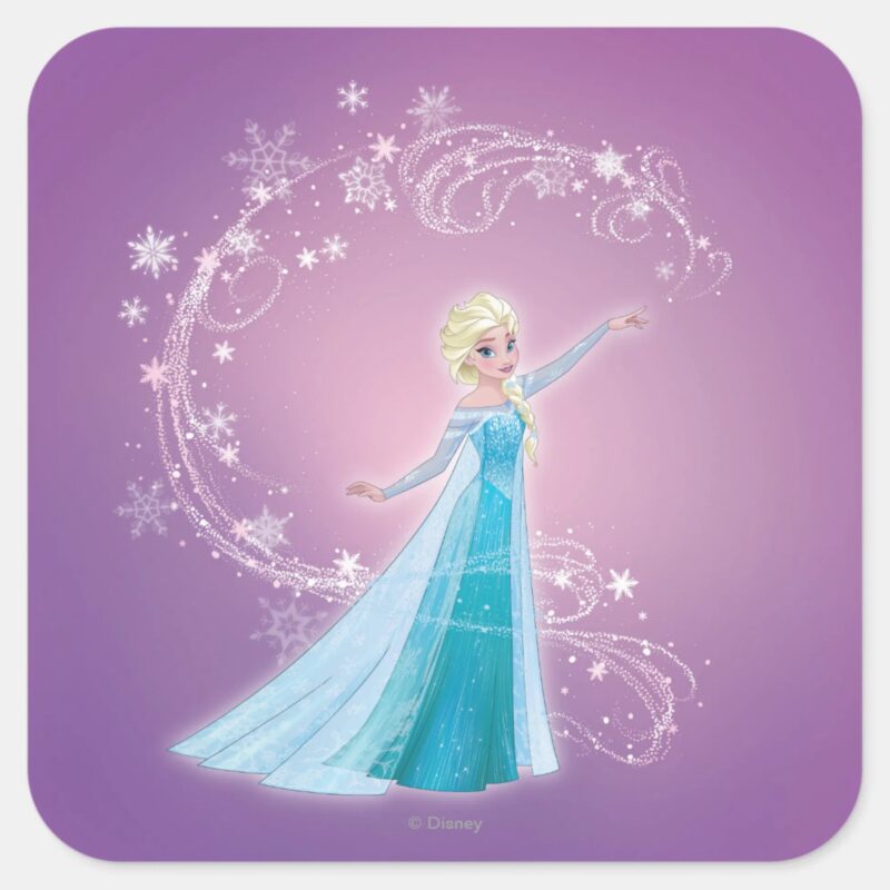 Elsa Love Thaws Love Glows Square Sticker