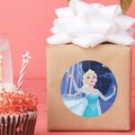 Elsa Sparkling Elegant Ice Classic Round Sticker