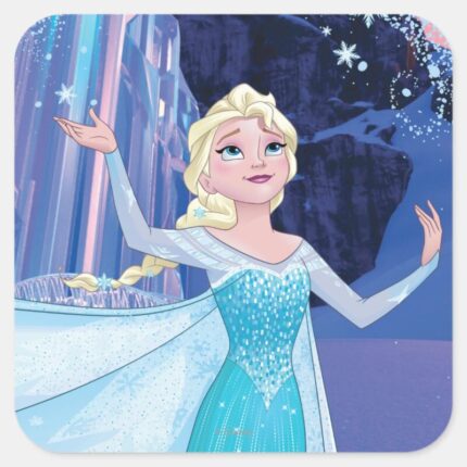 Elsa Sparkling Elegant Ice Square Sticker