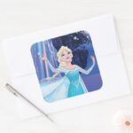 Elsa Sparkling Elegant Ice Square Sticker