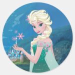 Elsa Summer Wish Classic Round Sticker
