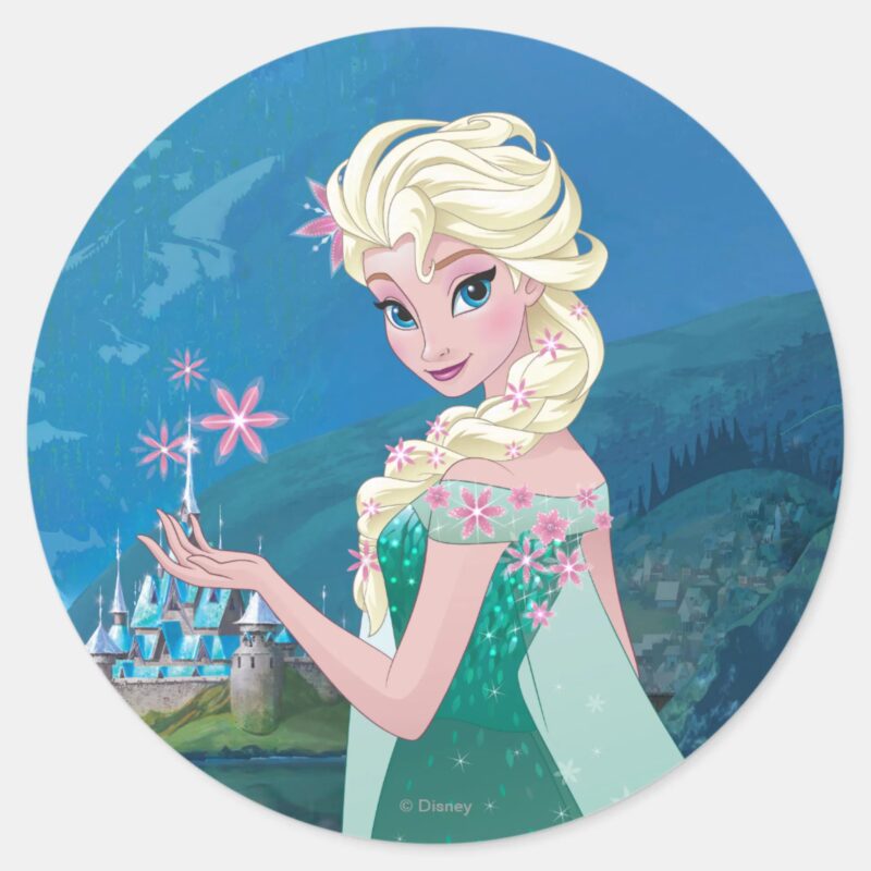 Elsa Summer Wish Classic Round Sticker