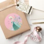 Elsa Summer Wish With Flowers Classic Round Sticker