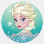 Elsa Winter Portrait Classic Round Sticker