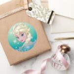 Elsa Winter Portrait Classic Round Sticker