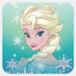 Elsa Winter Portrait Square Sticker
