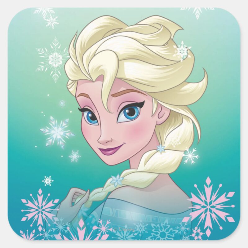 Elsa Winter Portrait Square Sticker