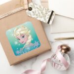 Elsa Winter Portrait Square Sticker