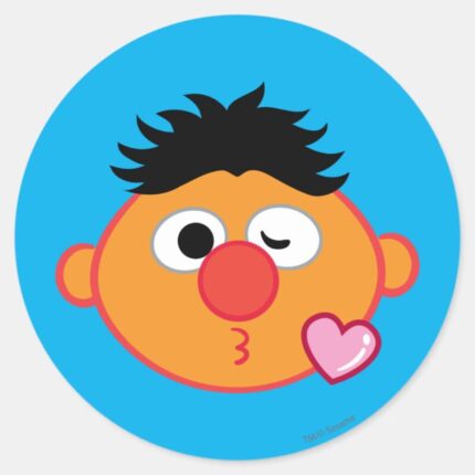 Ernie Face Throwing A Kiss Classic Round Sticker
