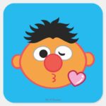 Ernie Face Throwing A Kiss Square Sticker
