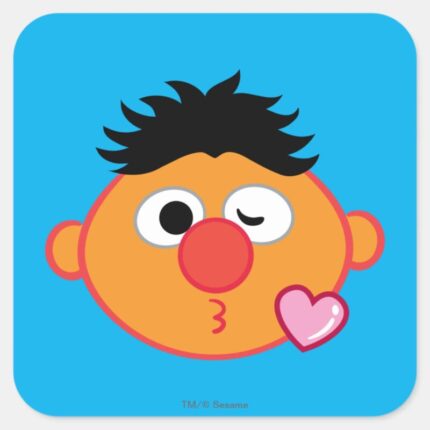 Ernie Face Throwing A Kiss Square Sticker
