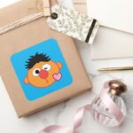 Ernie Face Throwing A Kiss Square Sticker