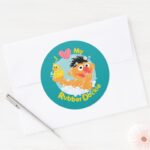 Ernie Loves Duckie Classic Round Sticker
