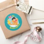 Ernie Loves Duckie Classic Round Sticker