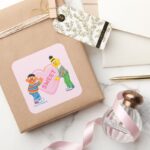 Ernie Bert Big Valentines Heart Square Sticker