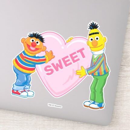 Ernie Bert Big Valentines Heart Sticker