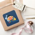 Ernie And Duckie Bubbles Square Sticker