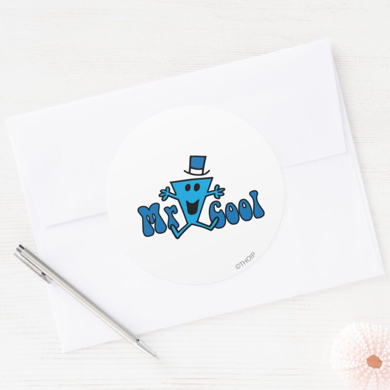 Excited Mr. Cool Jumping For Joy Classic Round Sticker
