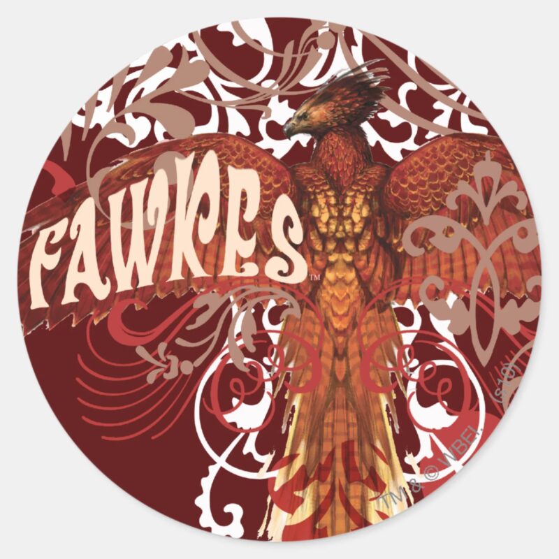Fawkes Spread Wings Classic Round Sticker Fawkes Spread Wings Classic Round Sticker