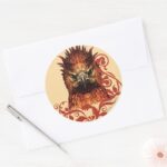 Fawkes Staring Classic Round Sticker