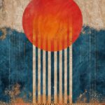 Fiery Orb Stripes Poster