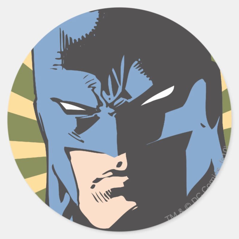 Fight Crime Keep Peace Batman Classic Round Sticker Fight Crime Keep Peace Batman Classic Round Sticker