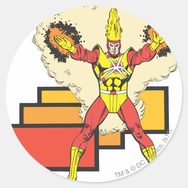 Firestorm In His Element Classic Round Sticker Firestorm In His Element Classic Round Sticker