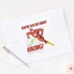 Flash Youve Got My Heart Racing Valentine Square Sticker
