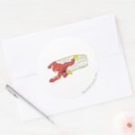 Flash Lunges Left Classic Round Sticker
