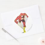 Flash Runs Forward Classic Round Sticker